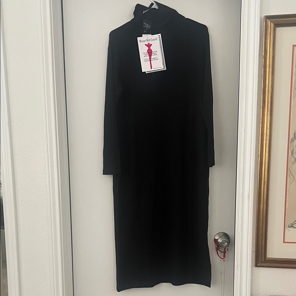 Black Long sleeve turtleneck Women's Dress X-Large Brand new